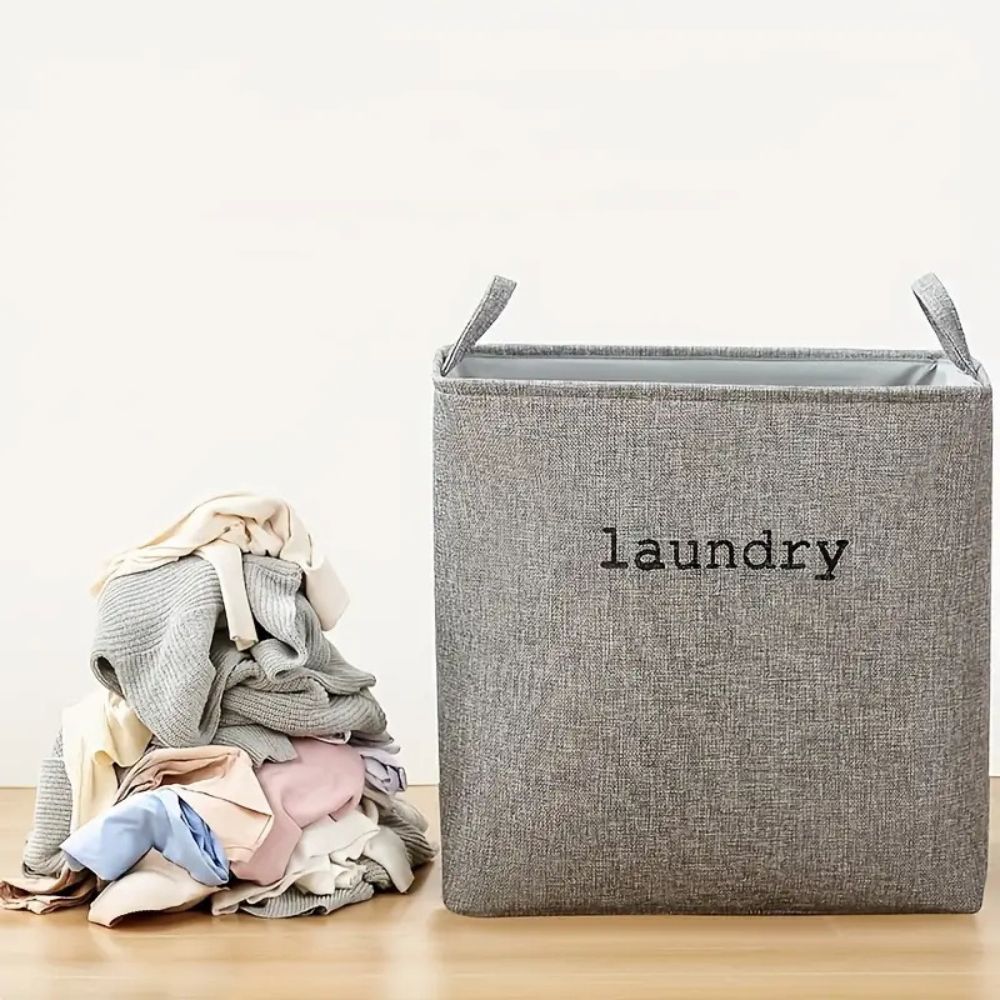 Foldable Microfiber Laundry Basket (Reinforced Handles)