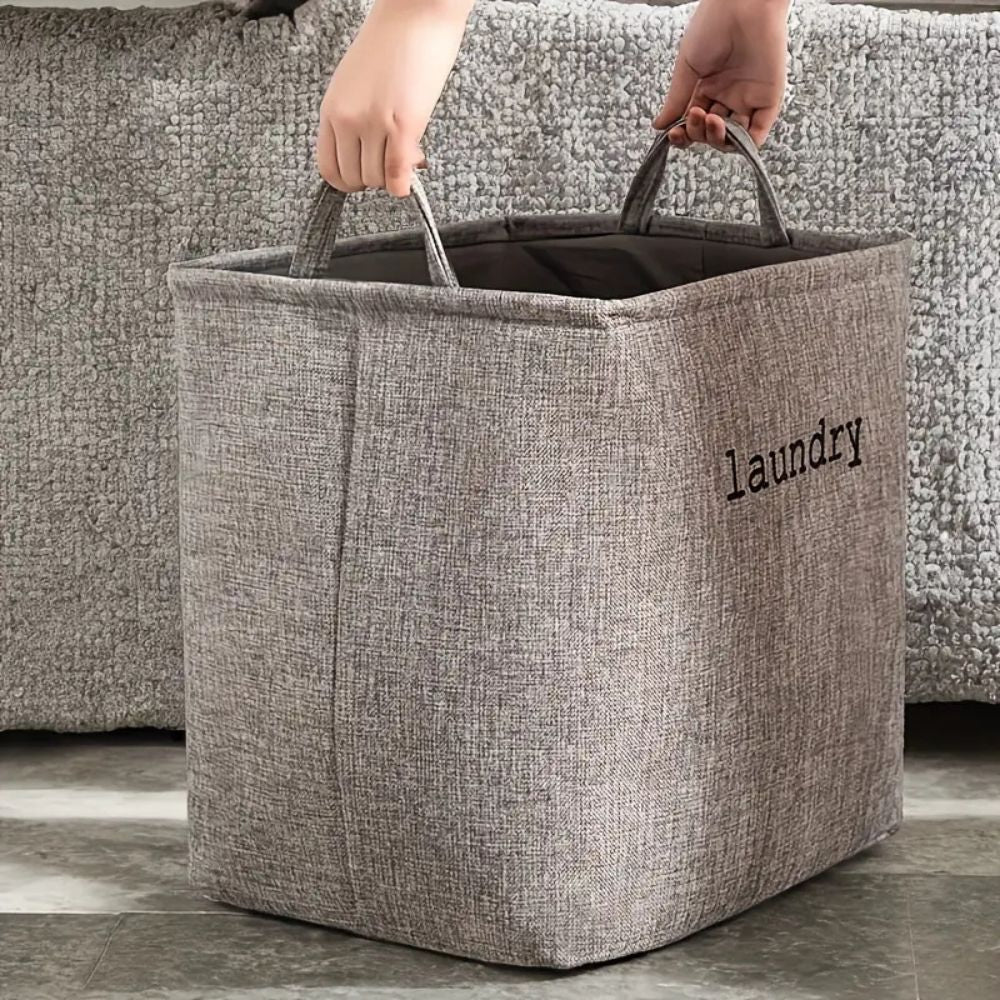 Foldable Microfiber Laundry Basket (Reinforced Handles)