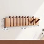 Foldable Natural Wood Piano Key Wall Hook Rack