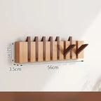 Foldable Natural Wood Piano Key Wall Hook Rack