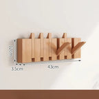Foldable Natural Wood Piano Key Wall Hook Rack
