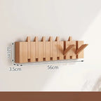 Foldable Natural Wood Piano Key Wall Hook Rack