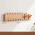 Foldable Natural Wood Piano Key Wall Hook Rack