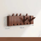 Foldable Natural Wood Piano Key Wall Hook Rack