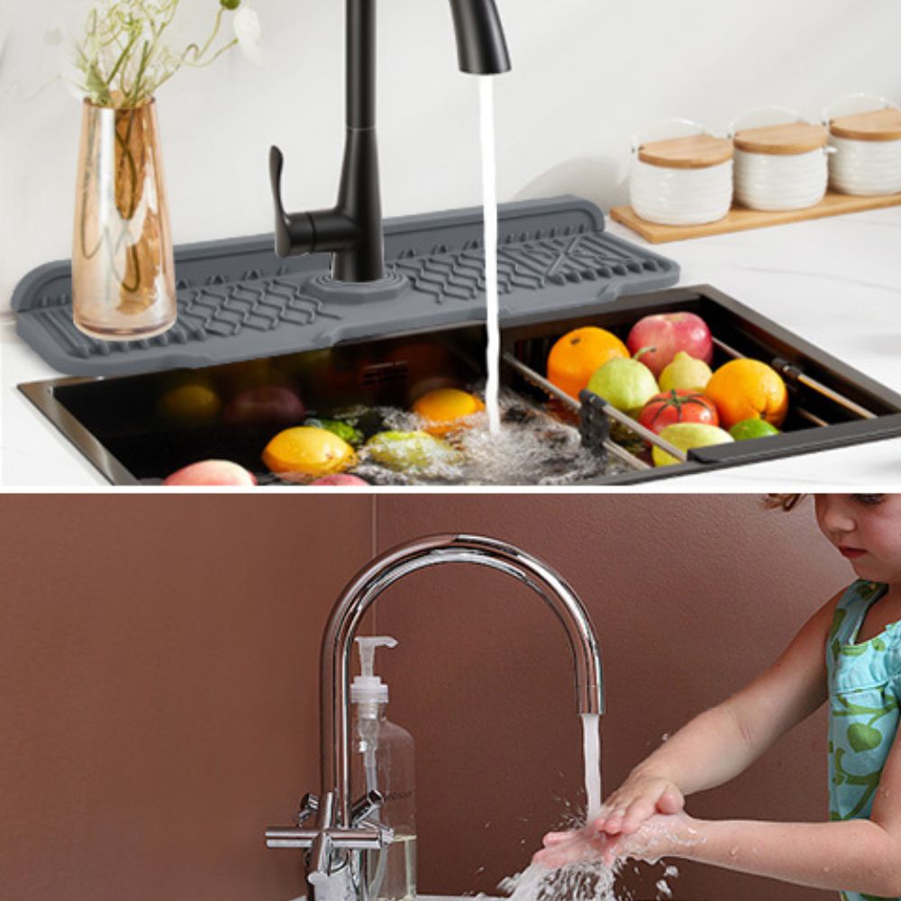 Foldable Sloped Rubber Sink Mat (Fits Most Taps)