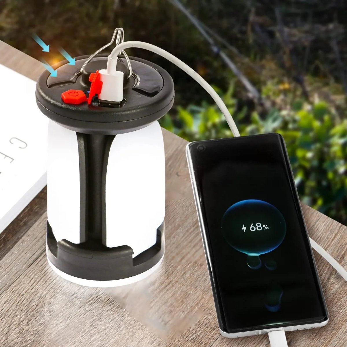 Foldable Solar & USB Camping Lantern (2400mAh)