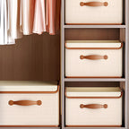 Foldable Storage Box Fitted Lid & Leather Handles
