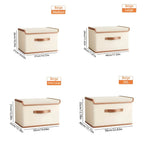 Foldable Storage Box Fitted Lid & Leather Handles