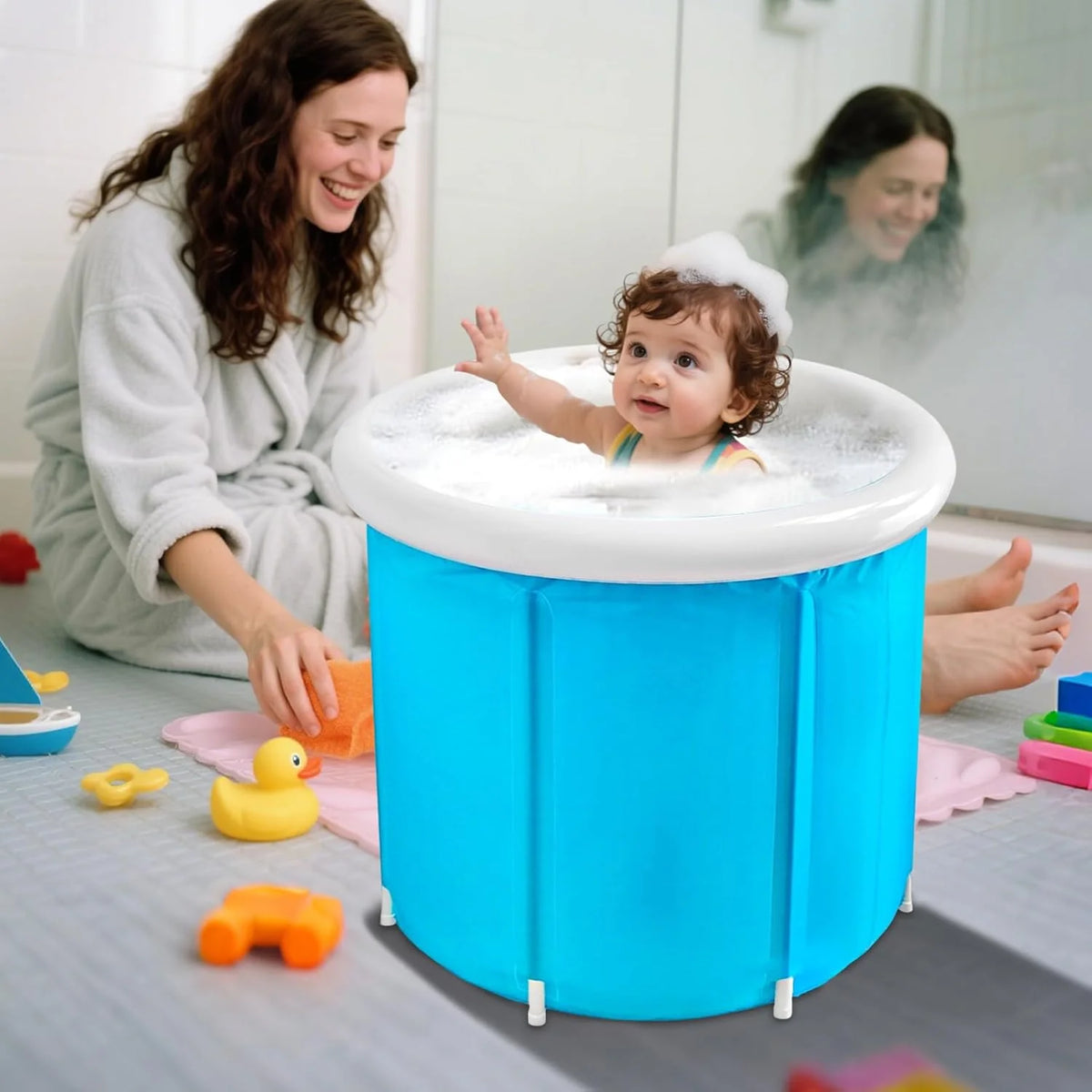 Folding Bathtub Portable Leakproof PVC Adult & Child