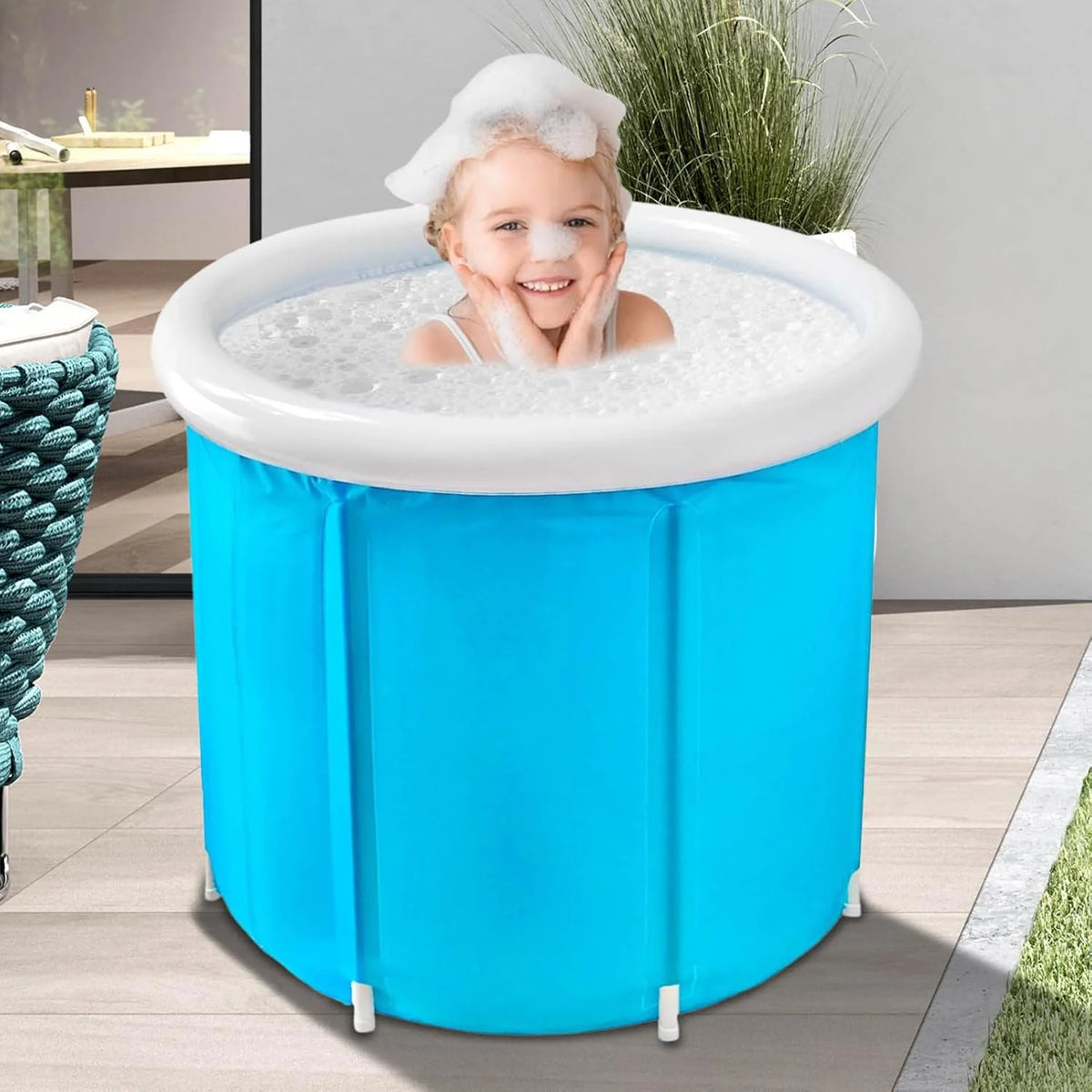 Folding Bathtub Portable Leakproof PVC Adult & Child