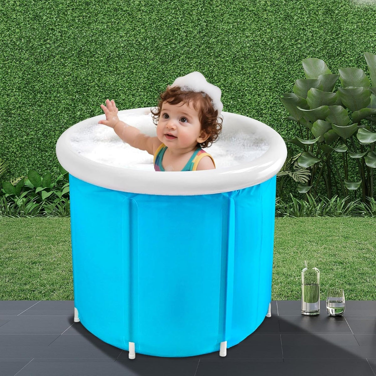 Folding Bathtub Portable Leakproof PVC Adult & Child