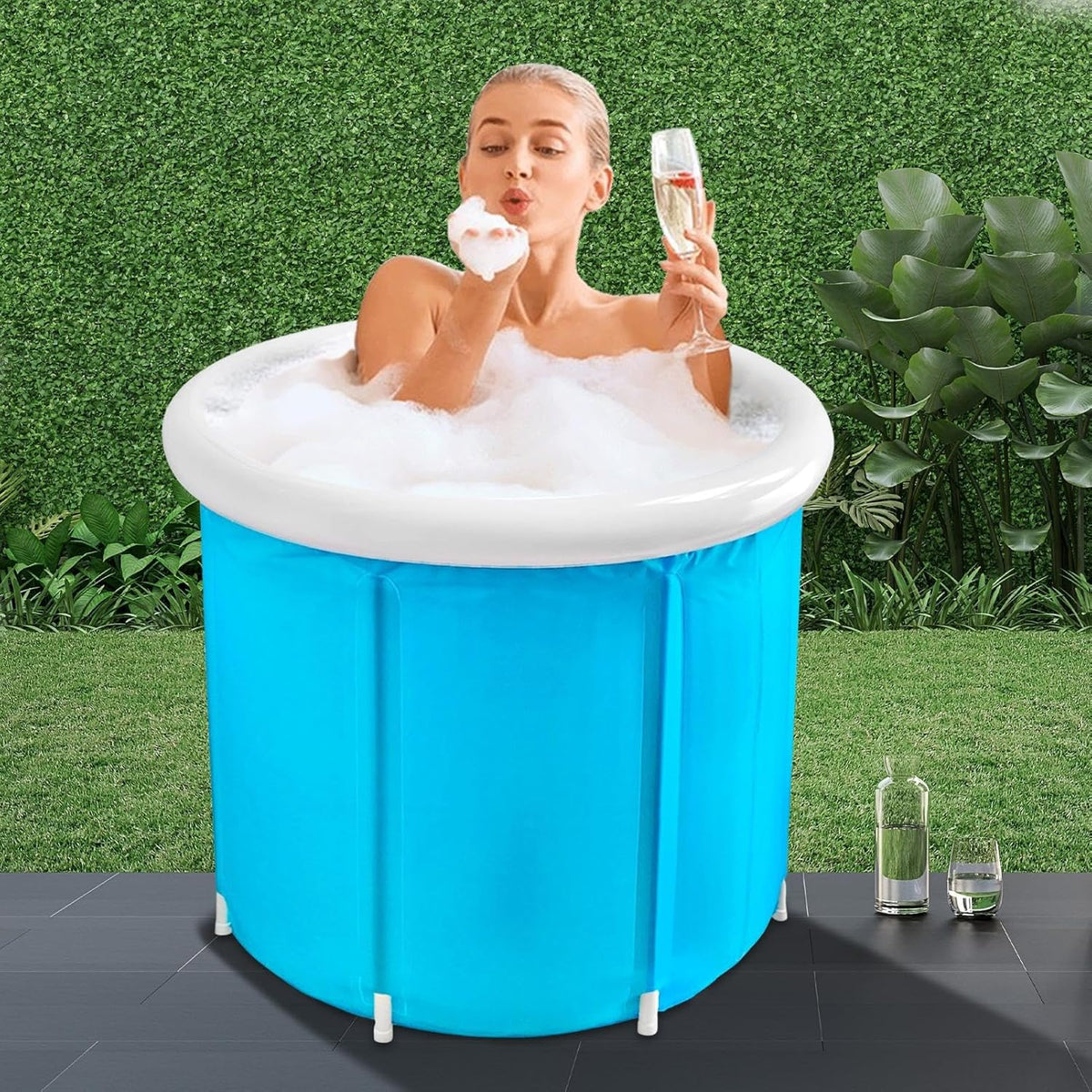 Folding Bathtub Portable Leakproof PVC Adult & Child