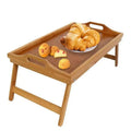 Folding Bed Tray Natural Bamboo Stable Surface
