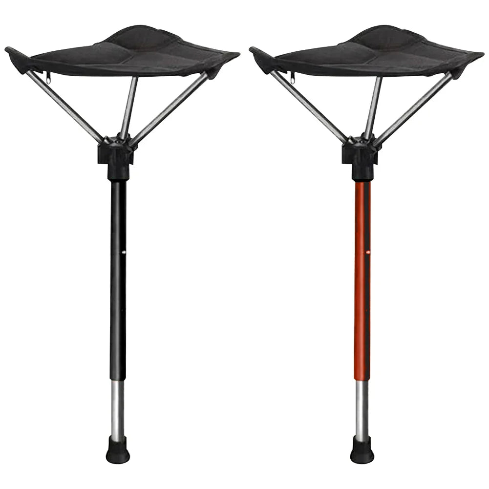 Folding Camping Stool Adjustable Height Lightweight Aluminum Frame