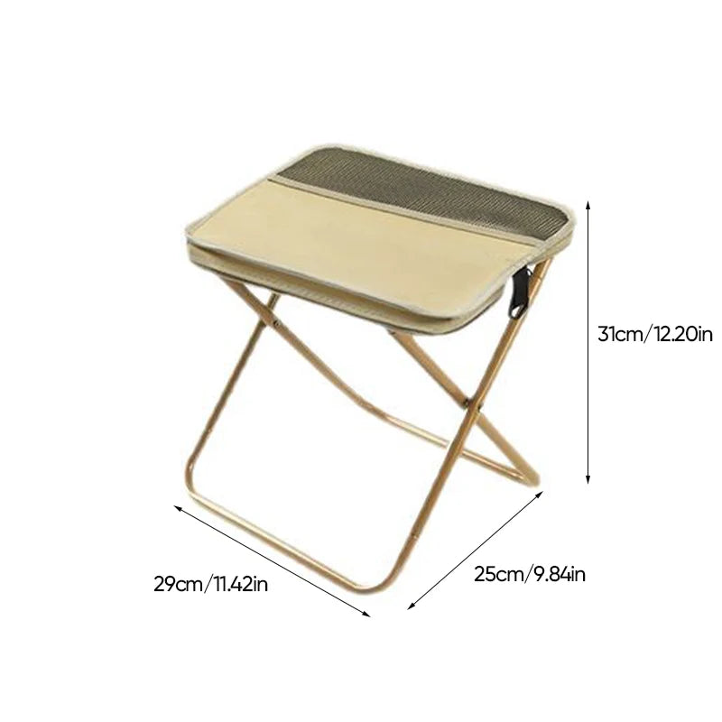 Folding Camping Stool Compact Foldable Steel X-Frame 331 lb