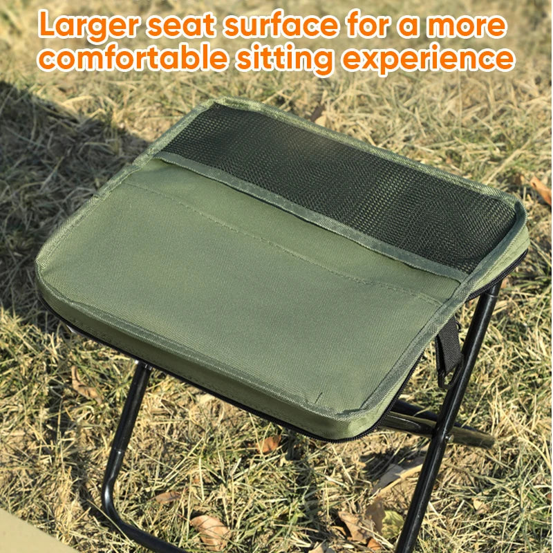 Folding Camping Stool Compact Foldable Steel X-Frame 331 lb