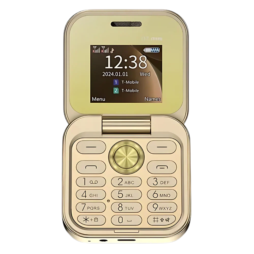 Folding Cell Phone Dual Nano SIM Compact 1000mAh Battery