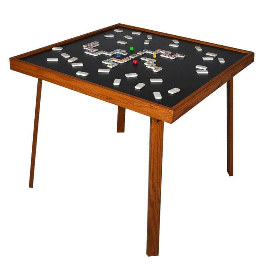 Folding Domino Table Steel Folding Legs Black Melamine