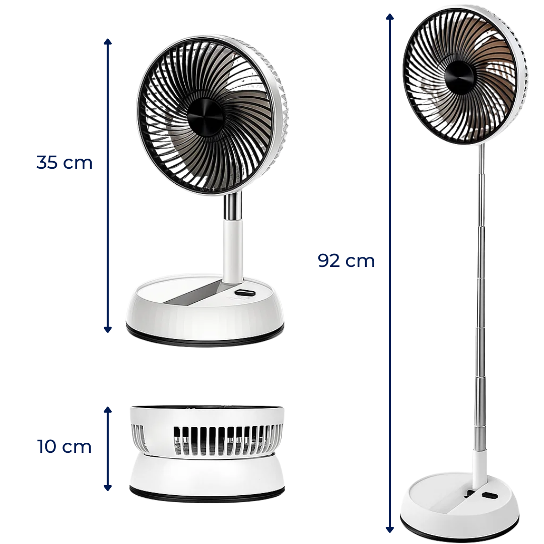 Folding Oscillating Fan Remote-Controlled 3-Speed Collapsible