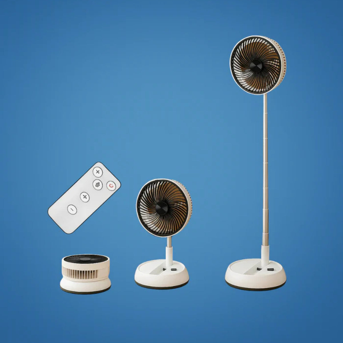 Folding Oscillating Fan Remote-Controlled 3-Speed Collapsible