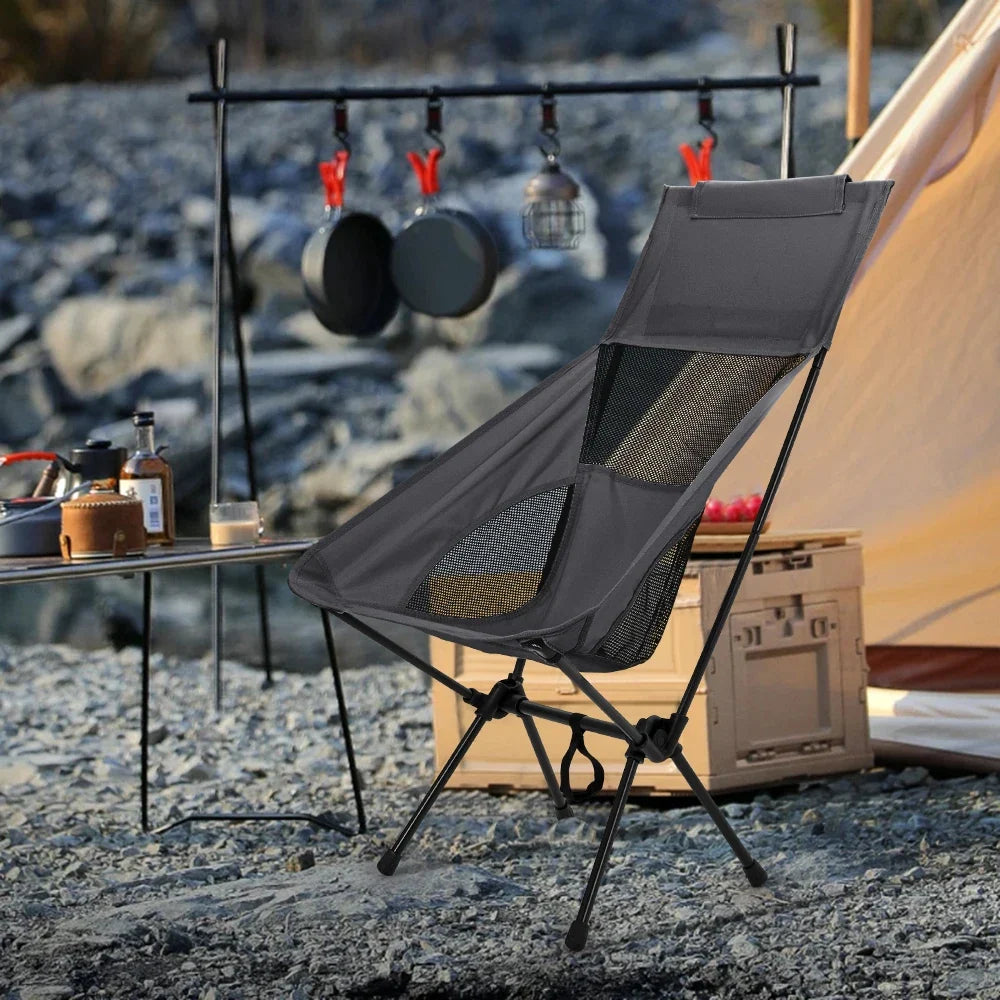 Folding Outdoor Chair High-Back Non-Slip 330 lb Capacity