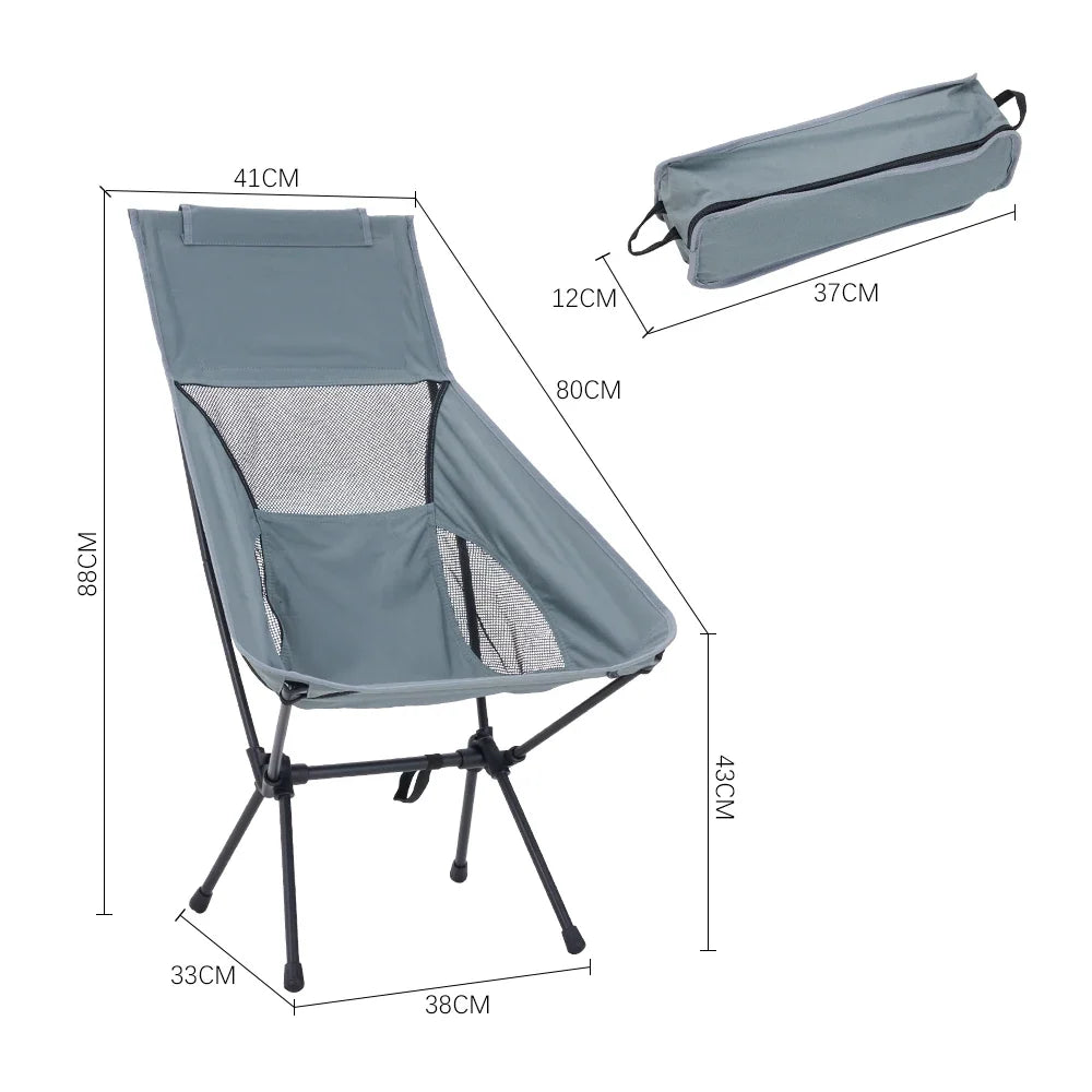 Folding Outdoor Chair High-Back Non-Slip 330 lb Capacity