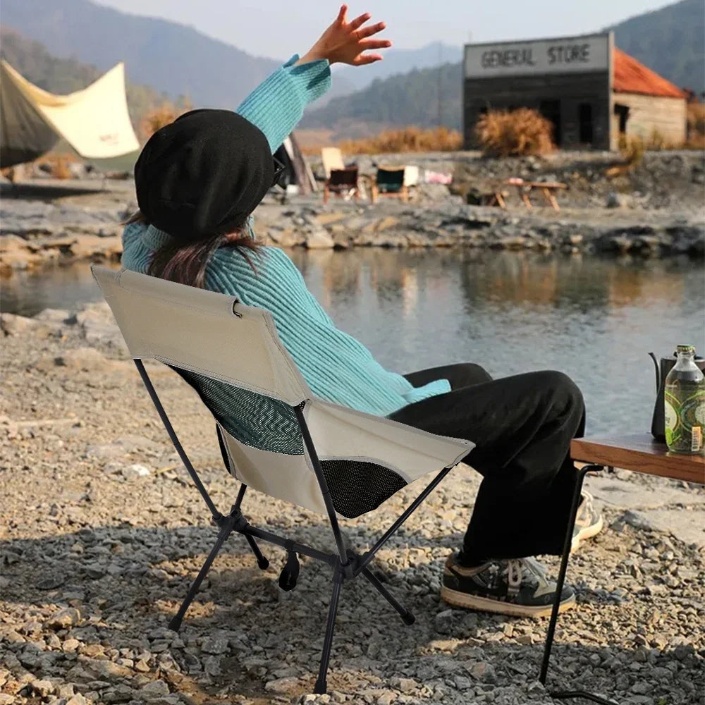 Folding Outdoor Chair High-Back Non-Slip 330 lb Capacity