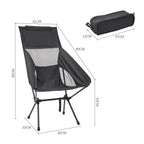 Folding Outdoor Chair High-Back Non-Slip 330 lb Capacity