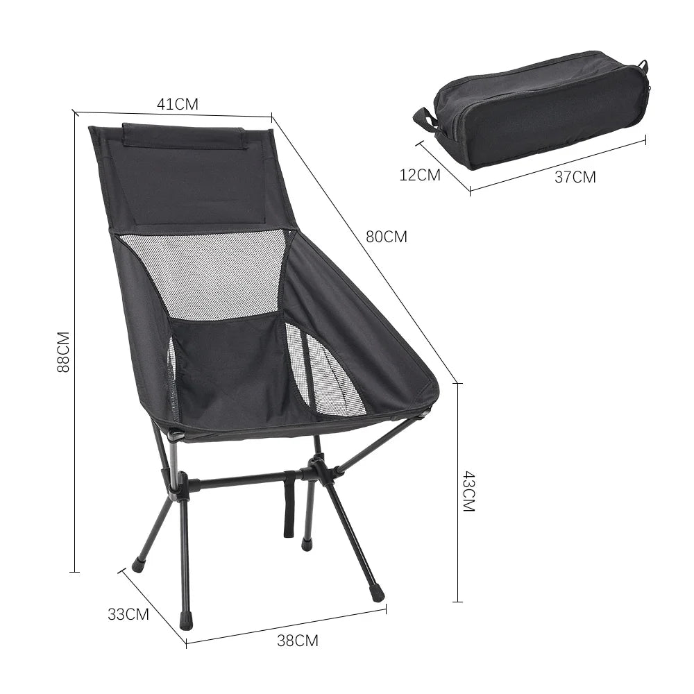Folding Outdoor Chair High-Back Non-Slip 330 lb Capacity