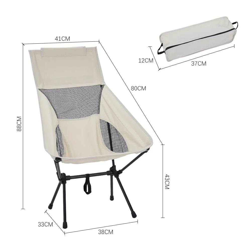 Folding Outdoor Chair High-Back Non-Slip 330 lb Capacity