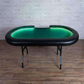 Folding Poker Table Seats 10 Removable Felt LED Lighting