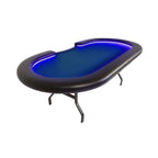 Folding Poker Table Seats 10 Removable Felt LED Lighting