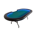Folding Poker Table Seats 10 Removable Felt LED Lighting