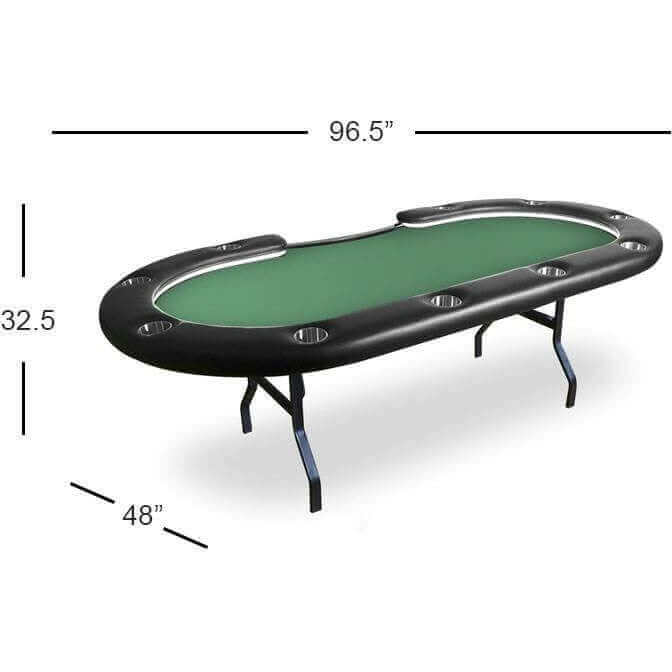 Folding Poker Table Seats 10 Removable Felt LED Lighting