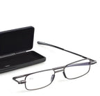 Folding Reading Glasses Compact Spring-Hinged Slim Case