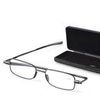 Folding Reading Glasses Compact Spring-Hinged Slim Case