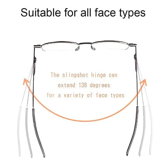 Folding Reading Glasses Compact Spring-Hinged Slim Case