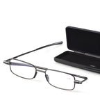 Folding Reading Glasses Spring-Hinged Compact Case