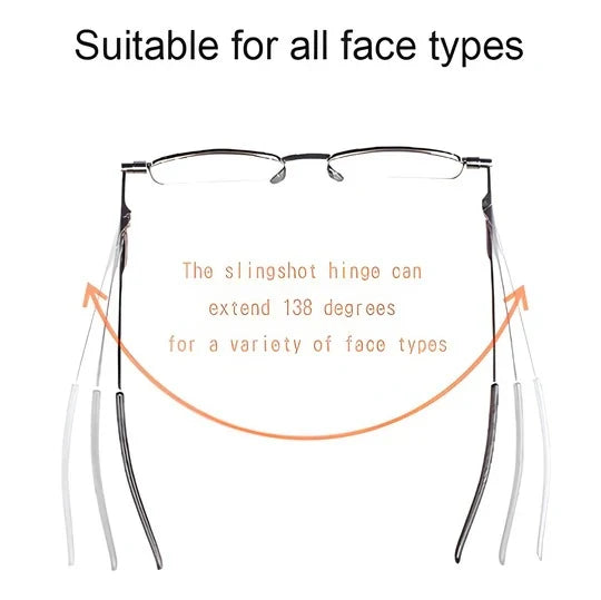 Folding Reading Glasses Spring-Hinged Compact Case