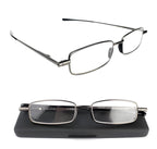 Folding Reading Glasses Stainless Steel Compact Case