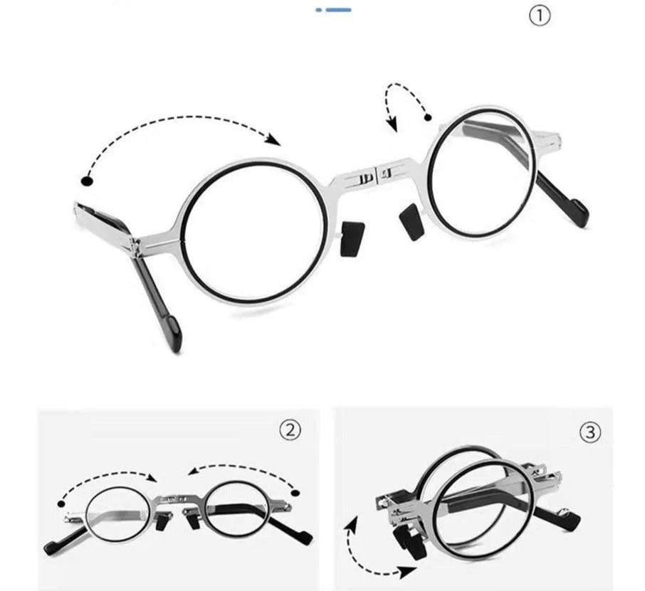 Folding Reading Glasses Ultralight Metal Frame Scratch-Resistant Lenses
