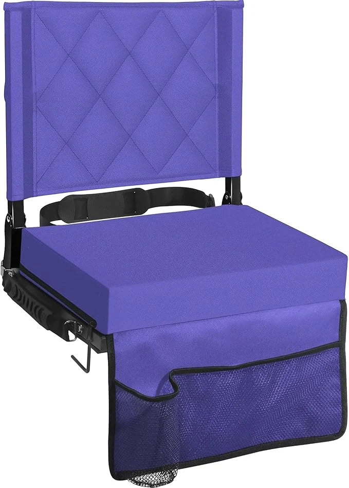 Folding Stadium Seat Angled Back Support & Non-Slip Base