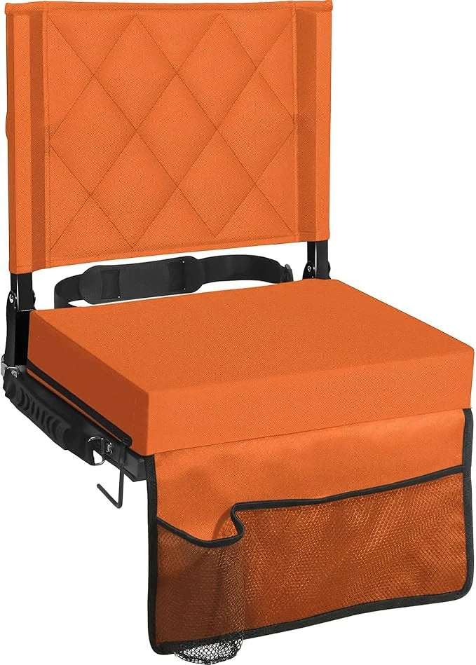 Folding Stadium Seat Angled Back Support & Non-Slip Base