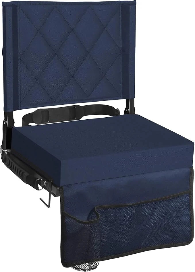 Folding Stadium Seat Angled Back Support & Non-Slip Base
