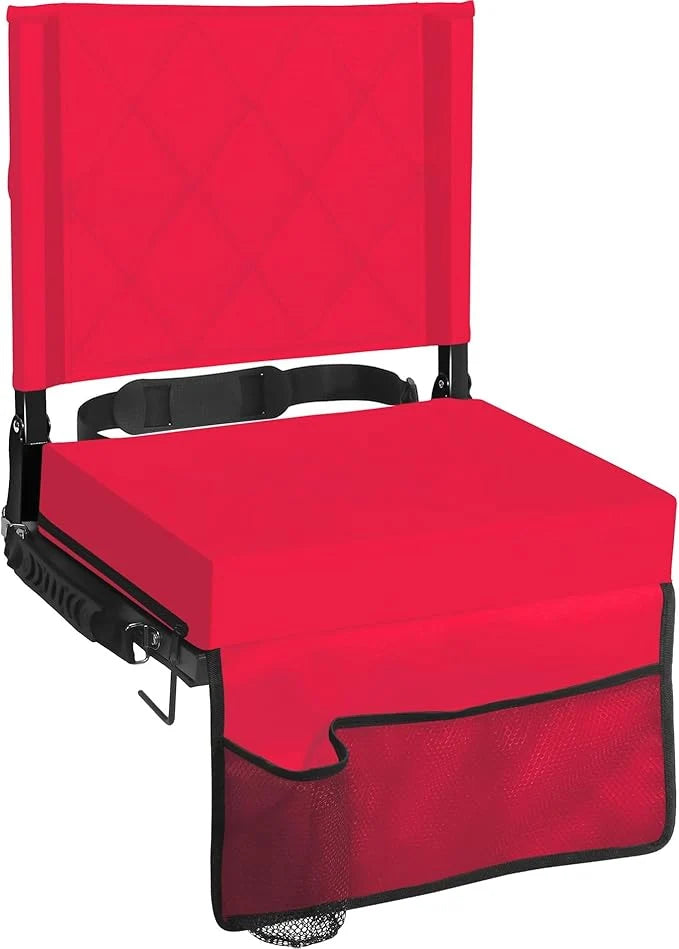 Folding Stadium Seat Angled Back Support & Non-Slip Base