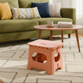 Folding Step Stool Fold-Flat Built-In Handle Non-Slip Base