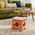 Folding Step Stool Fold-Flat Built-In Handle Non-Slip Base