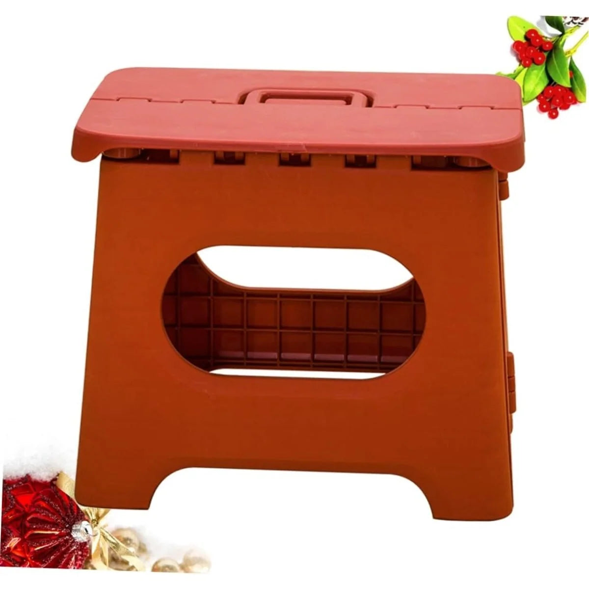 Folding Step Stool Fold-Flat Built-In Handle Non-Slip Base