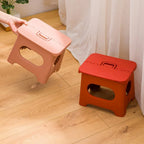 Folding Step Stool Fold-Flat Built-In Handle Non-Slip Base
