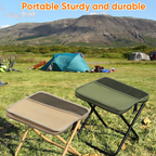 Folding Stool Carbon Steel X-Frame Supports Up To 331 lb